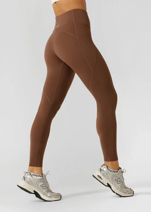 Amy No Ride Phone Pocket Full Length Leggings - Chocolate