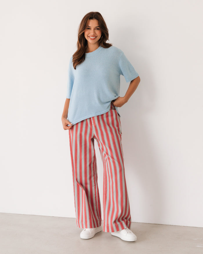 Winnie Knit Tee - Light Blue