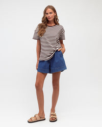 Easy Tuck Tee - Ivory/Choc
