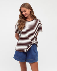 Easy Tuck Tee - Ivory/Choc