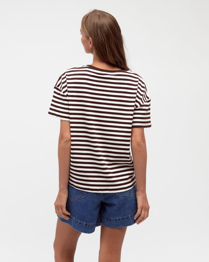 Easy Tuck Tee - Ivory/Choc