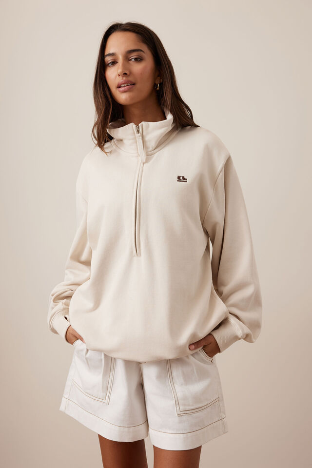 LONNY OVERSIZED HALF ZIP SWEAT/BUFF