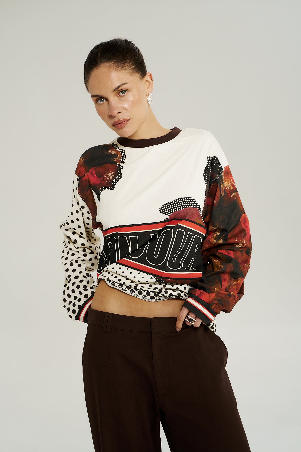LS Racer Tee - Chocolate Choux