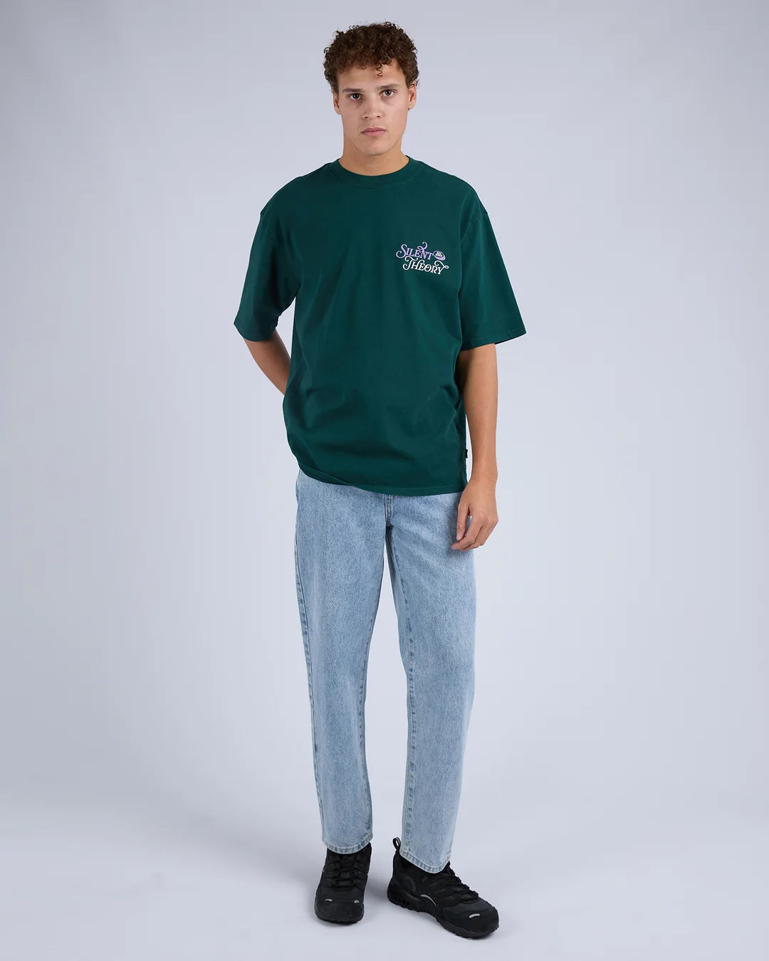 League Box Tee - Pine. Silent Theory Mens