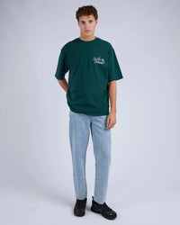 League Box Tee - Pine. Silent Theory Mens