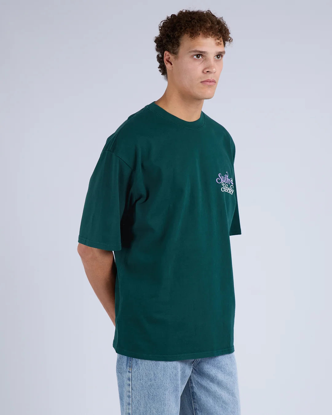 League Box Tee - Pine. Silent Theory Mens