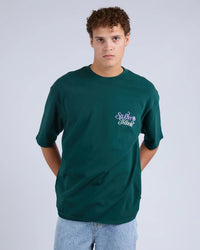 League Box Tee - Pine. Silent Theory Mens