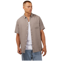 Linen SS Shirt - Mushroom. Silent Theory Mens