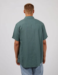 Linen SS Shirt - Pine. Silent Theory Mens