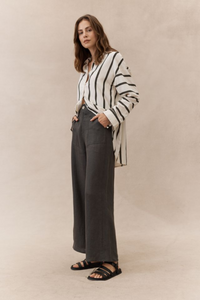 Jude Linen Pants - Charcoal