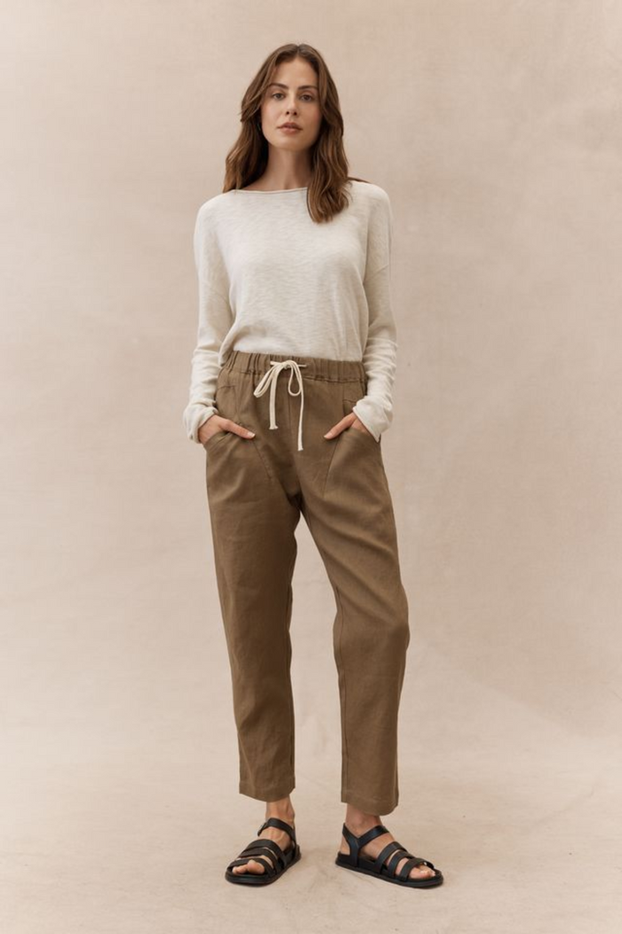 Luxe Linen Pants - Walnut