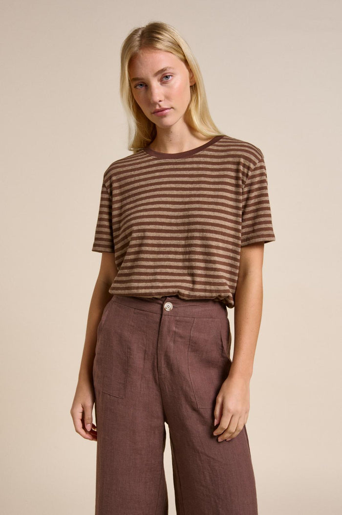 Lola Stripe Tee - Choc Stripe