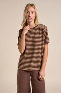 Lola Stripe Tee - Choc Stripe