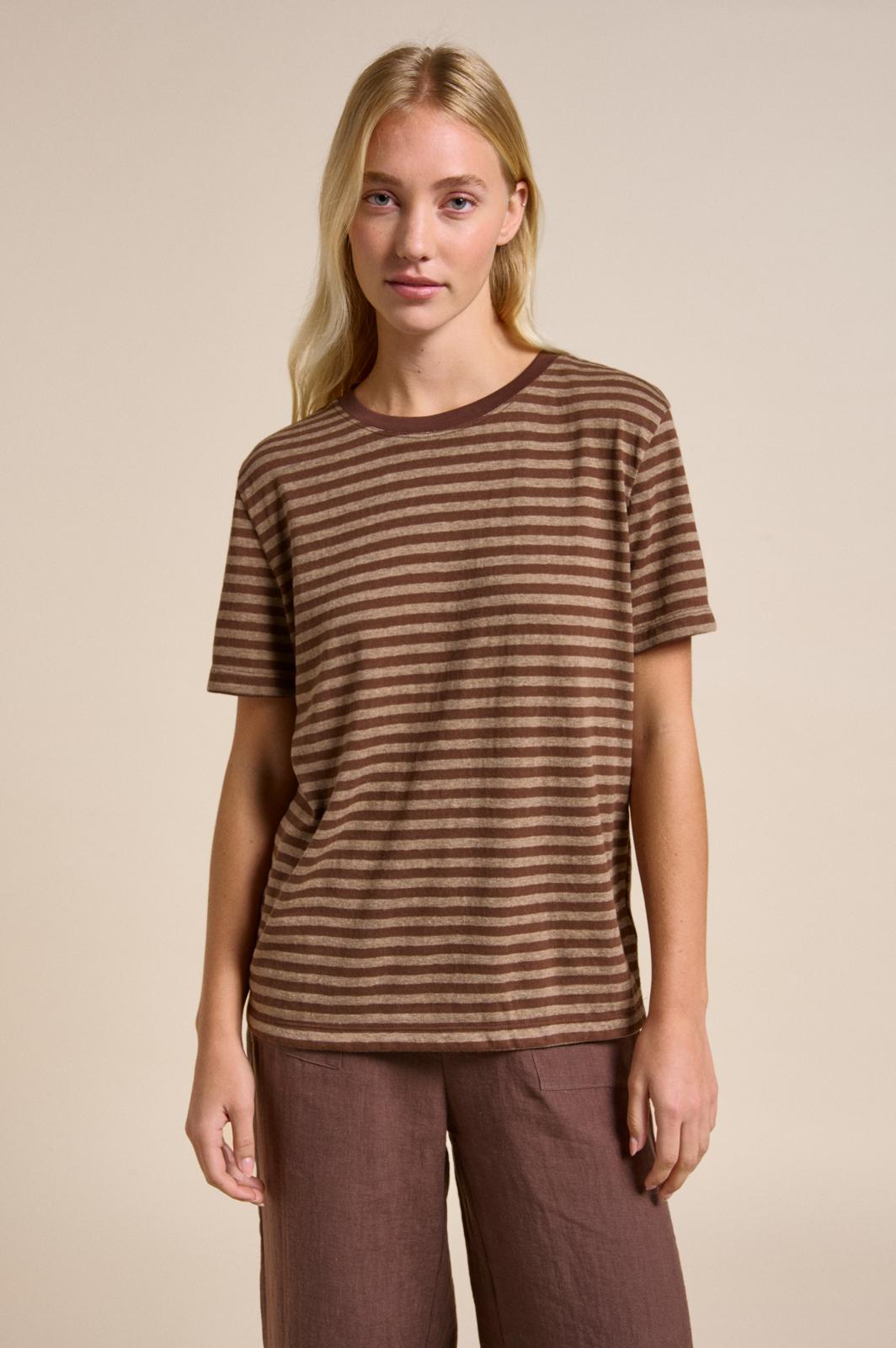 Lola Stripe Tee - Choc Stripe