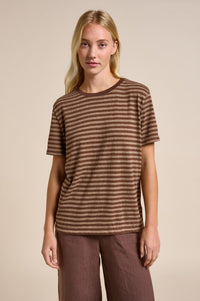 Lola Stripe Tee - Choc Stripe