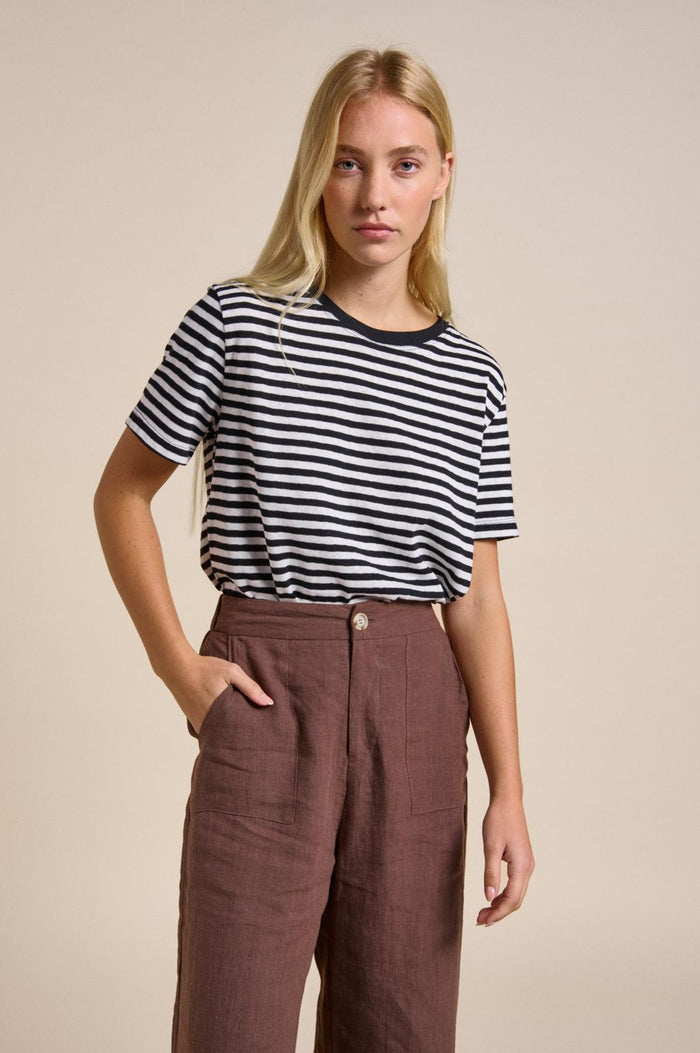 Lola Stripe tee - WhiteBlack Stripe