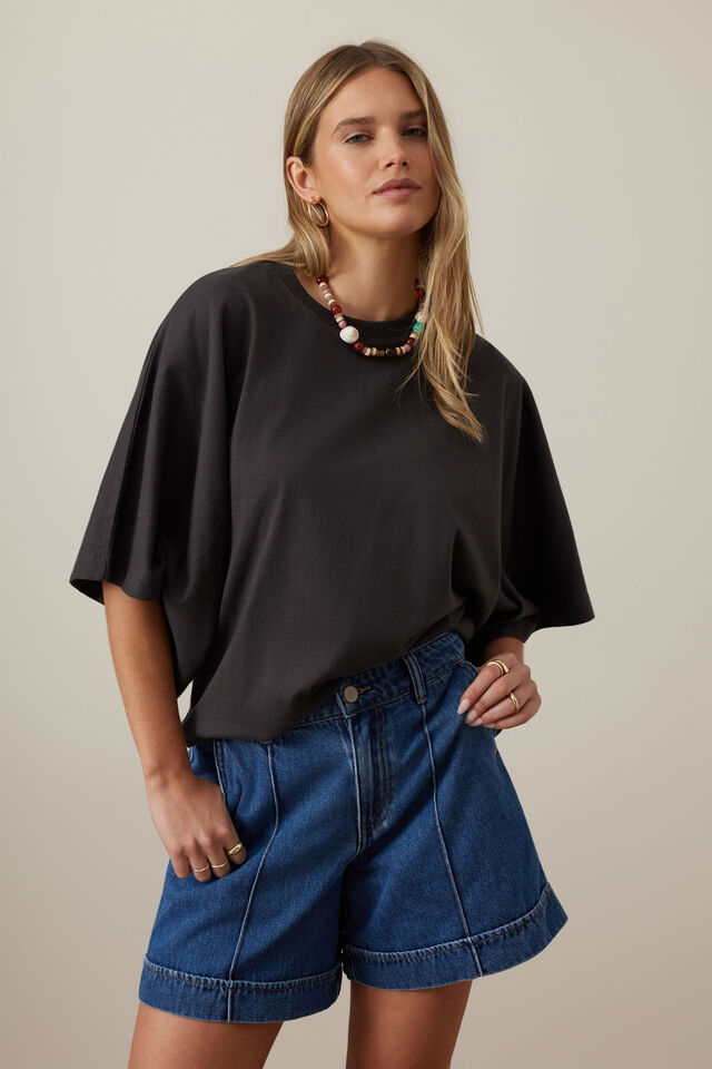 Lucy Relaxed Sleeve Tee - Phantom. Ceres Life