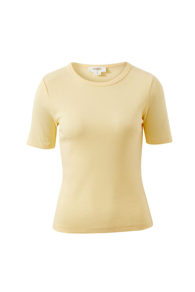 Luella Rib Tee - Butter. Ceres Life