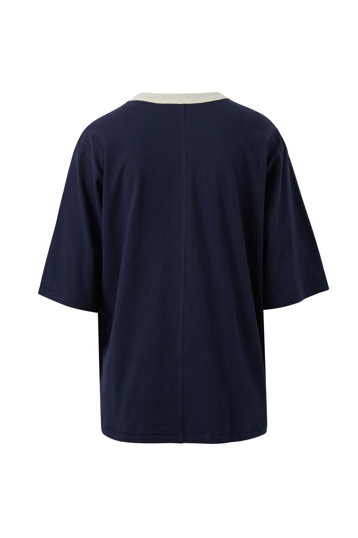 Luna Oversized Tee - True Navy/Milk Shell Print