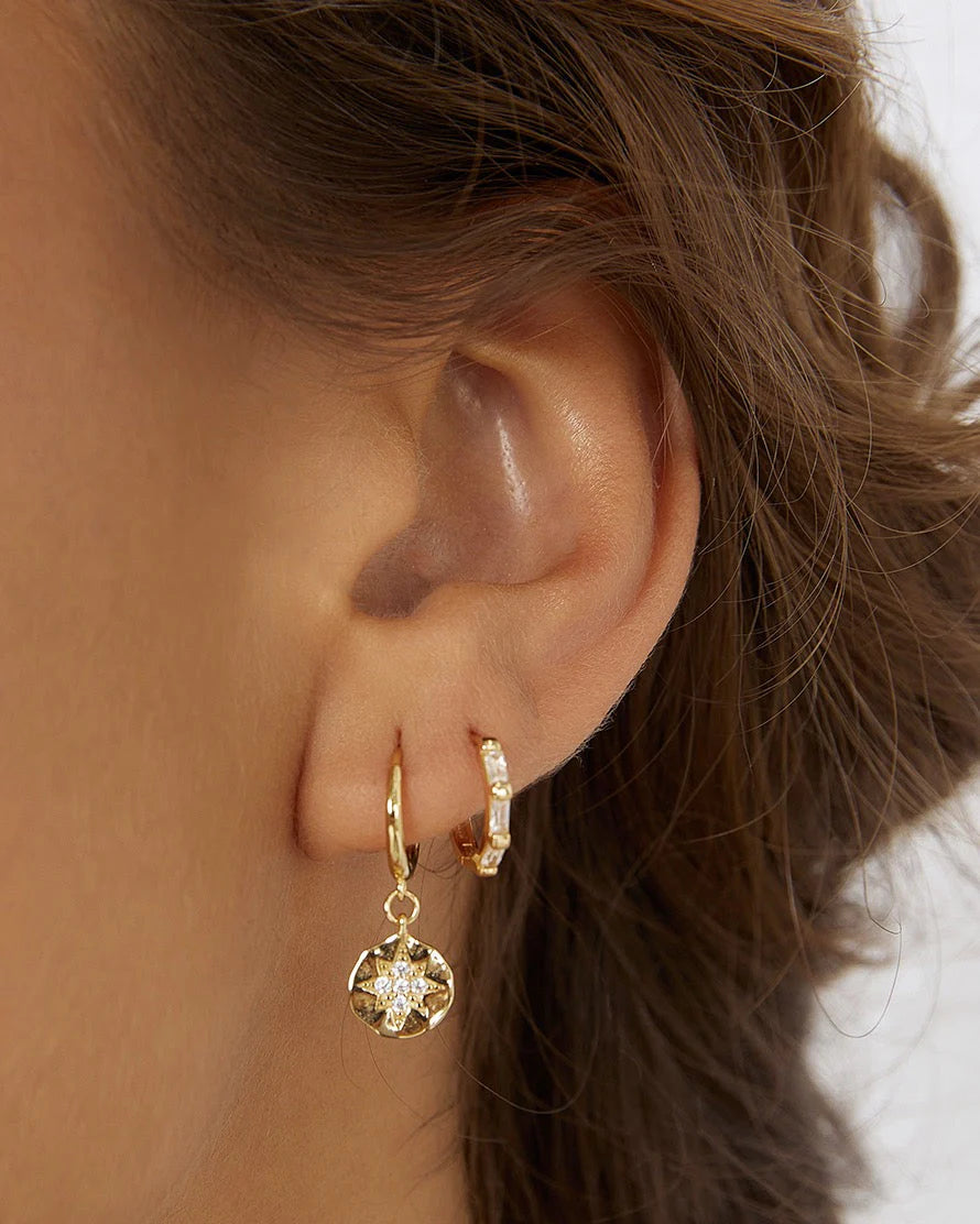 Estrella Gold & Zircon Hoop Huggies