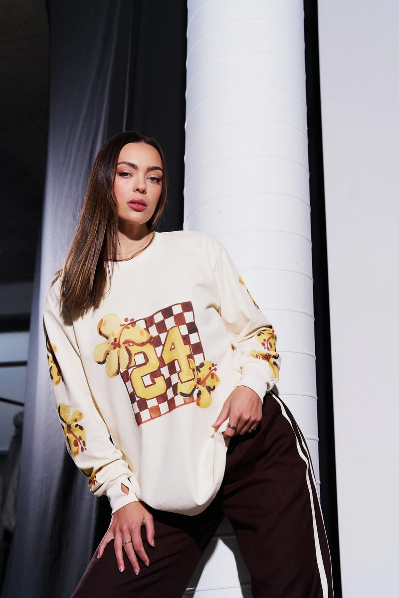 Island Sports Club Long Sleeve Top - Soft Butter