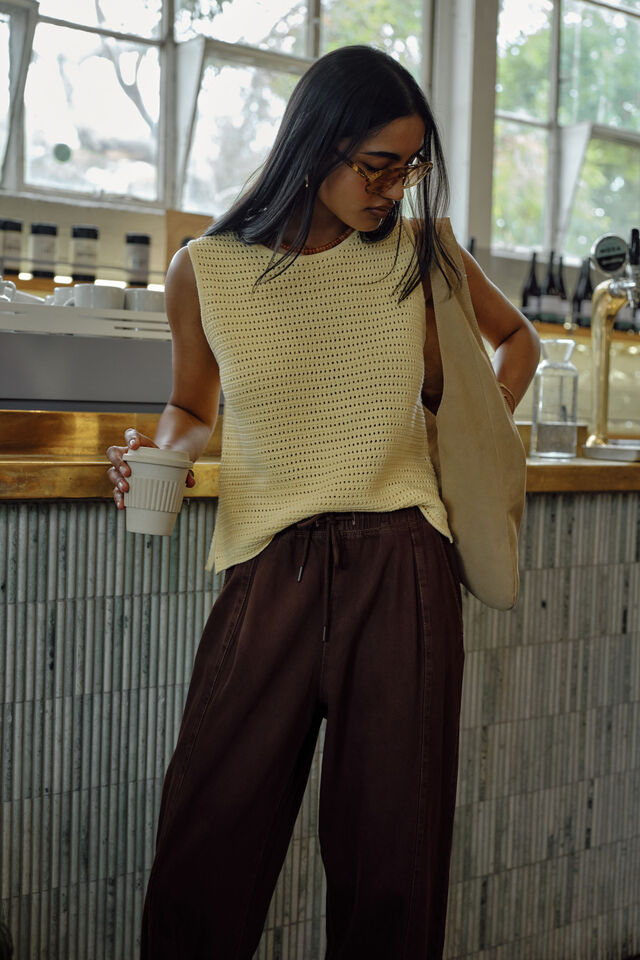 MARGOT MESH KNIT TANK/SUNNY YELLOW