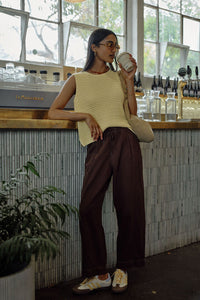 MARGOT MESH KNIT TANK/SUNNY YELLOW