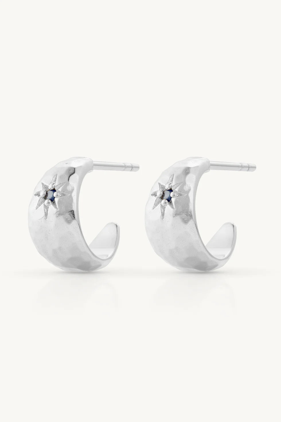 Mia Baby Sapphire Silver Hoops