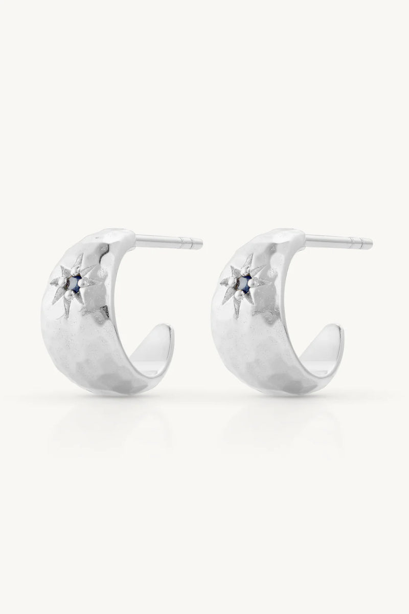 Mia Baby Sapphire Silver Hoops