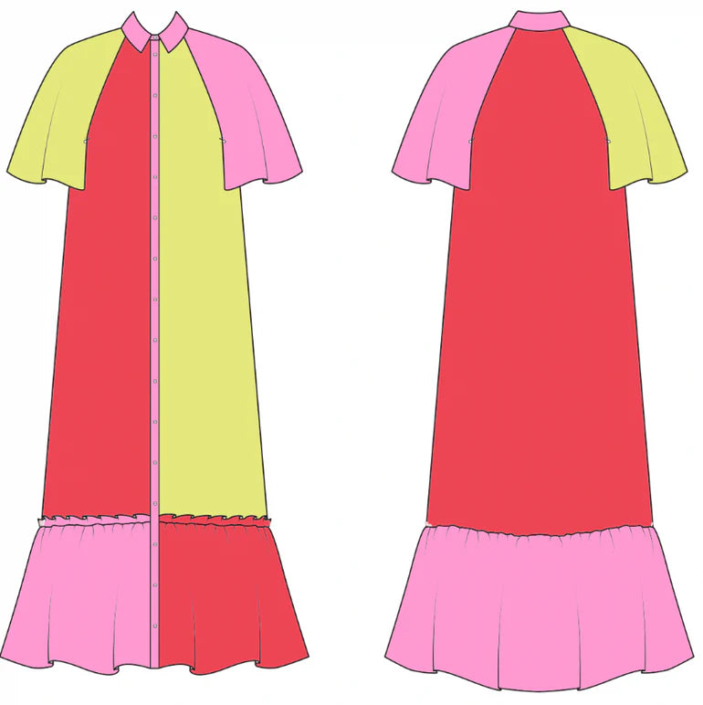 La Bohème Girls Moxie Midi Dress Candy Stripe