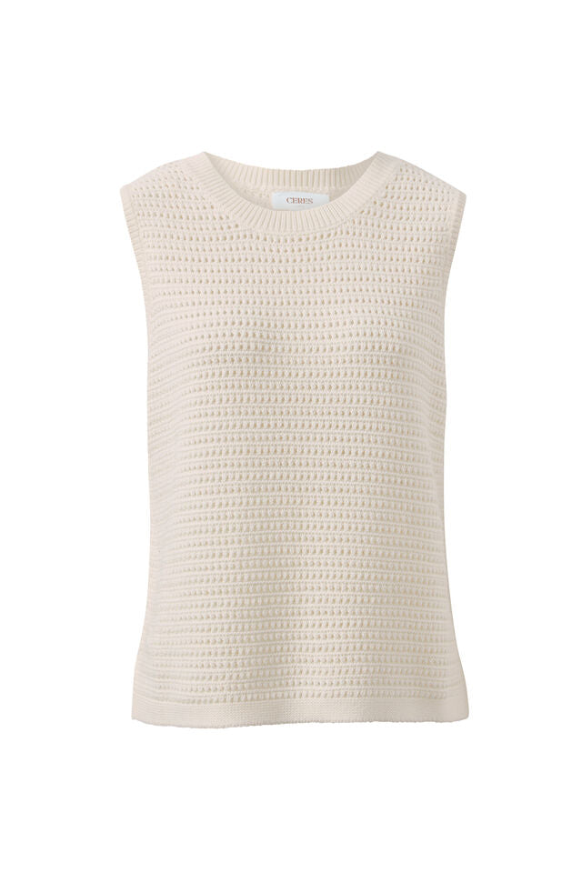 Maddy Mesh Knit Tank - Milk. Ceres Life