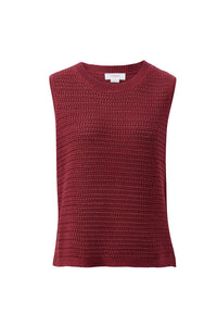 Maddy Mesh Knit Tank - Mulberry