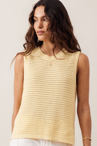 Maddy Mesh Knit Tank - New Butter. Ceres Life