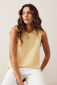 Maddy Mesh Knit Tank - New Butter. Ceres Life