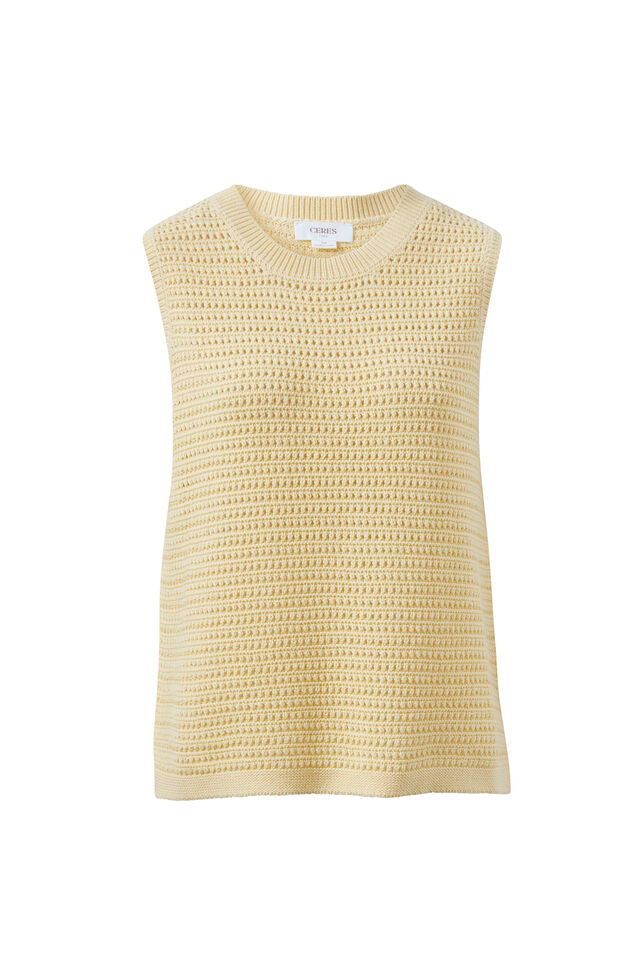 Maddy Mesh Knit Tank - New Butter. Ceres Life