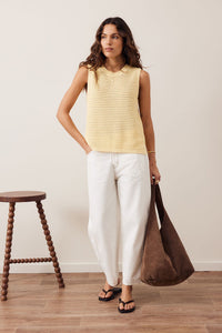 Maddy Mesh Knit Tank - New Butter. Ceres Life
