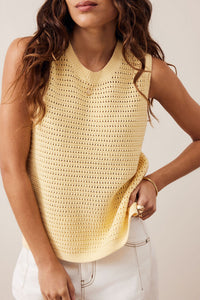 Maddy Mesh Knit Tank - New Butter. Ceres Life