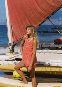 Mai Tai V Tunic Towelling Dress - Tangelo