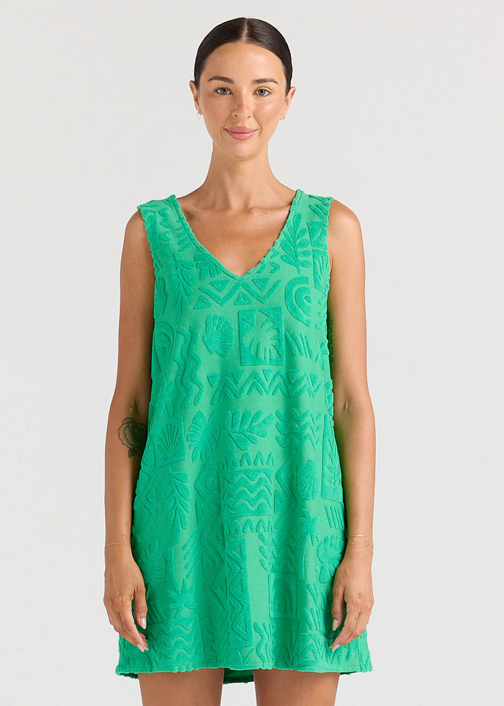 Mai Tai V Tunic Towelling Dress - Ivy