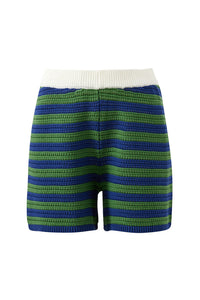 Mara Textured Knit Short - Basil Stripe. Ceres Life