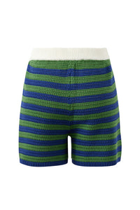 Mara Textured Knit Short - Basil Stripe. Ceres Life