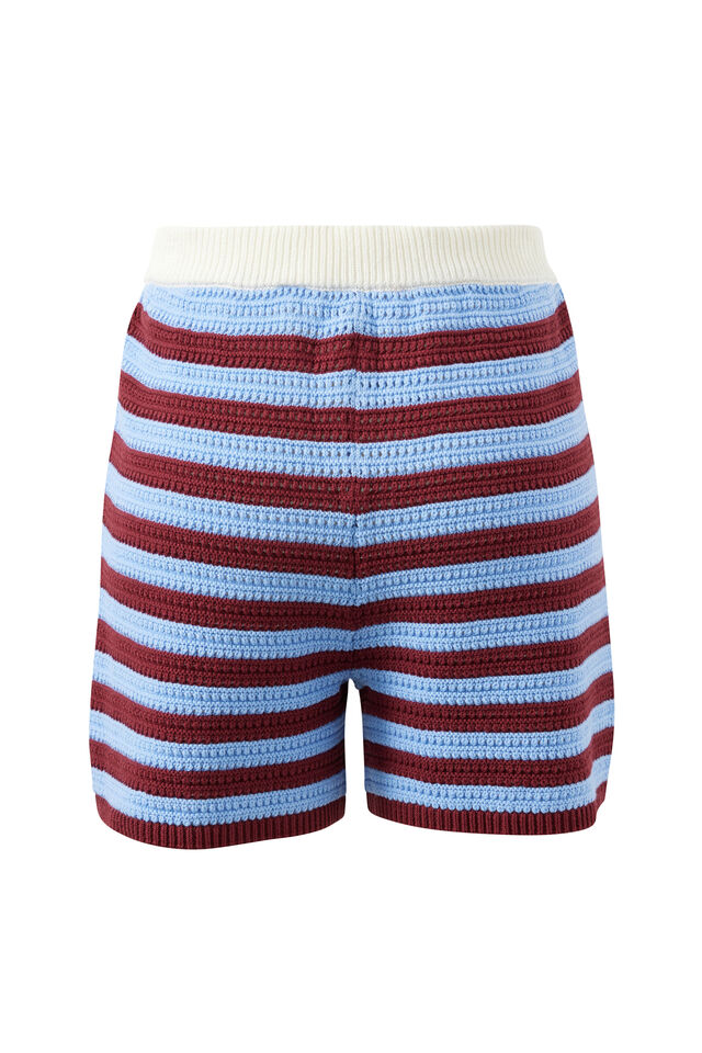 Mara Textured Knit Short - Mulberry Stripe. Ceres Life