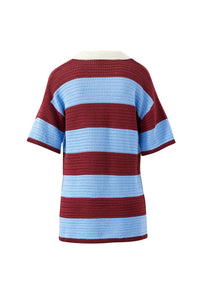Mara Short Sleeve Knit Tunic - Mulberry Stripe. Ceres Life