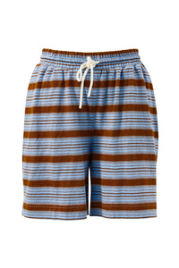 Marlowe Short - Sky Blue/Toffee Stripe