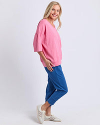 Mazie Vee Neck - Pink Lemonade. Elm
