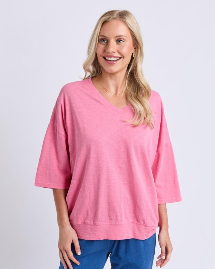 Mazie Vee Neck - Pink Lemonade. Elm