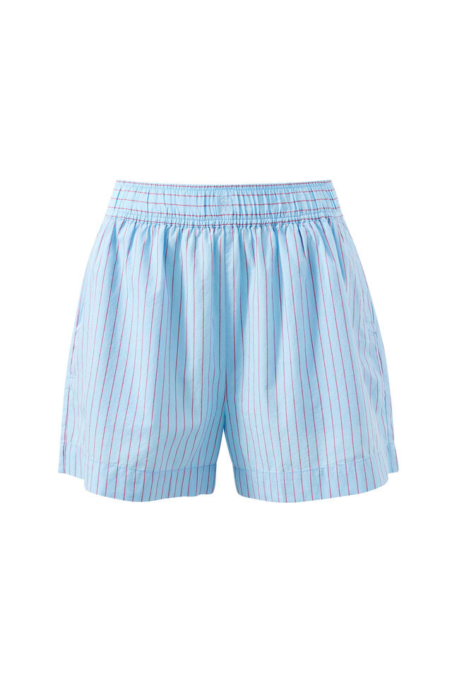 Mila Short - Fresh Blue/Red Mini Stripe. Ceres Life
