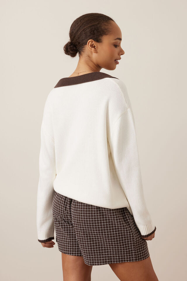 Mila Short - Textured Chocolate Check. Ceres Life