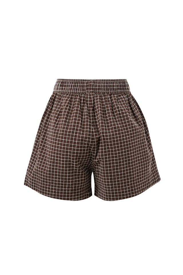 Mila Short - Textured Chocolate Check. Ceres Life