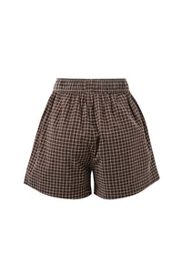 Mila Short - Textured Chocolate Check. Ceres Life